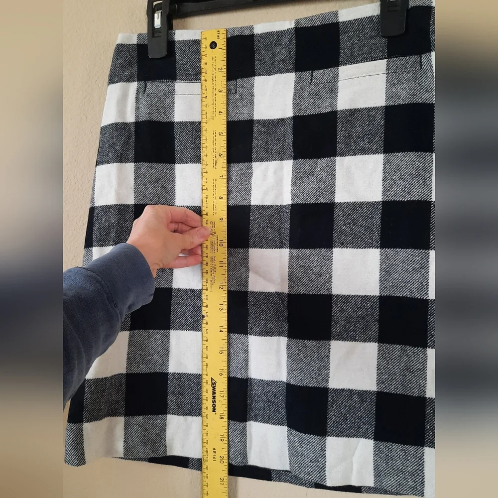 Talbots Gingham Buffalo Plaid wool blend skirt